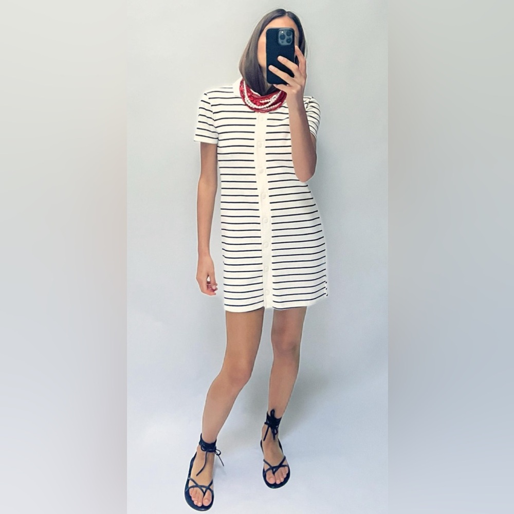 NWT ZARA STRIPED POLO DRESS